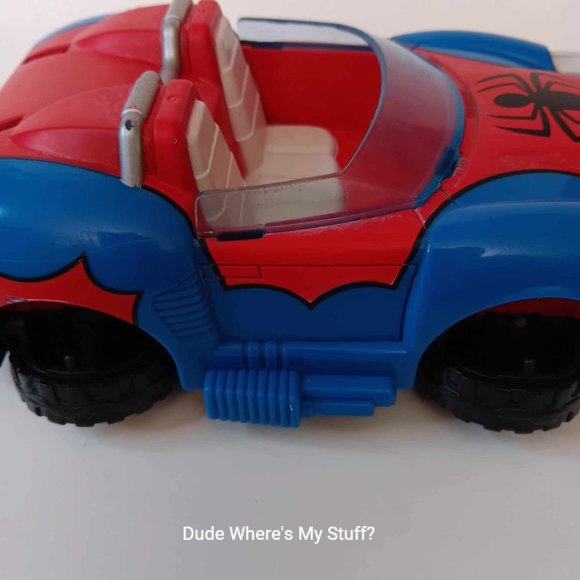 2010 MARVEL HASBRO 7" SPIDER-MAN CAR ONLY WITH SPRING LOADED RETRACTABLE WHEELS - Picture 10 of 10